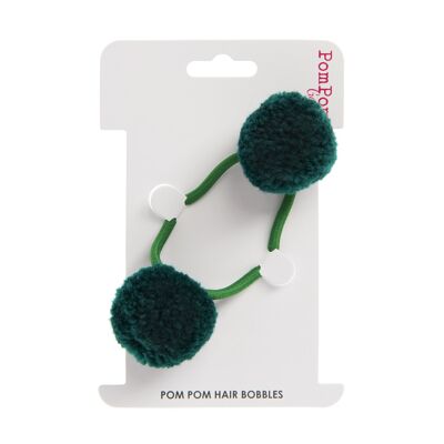 Green Double Pom Pom Hair Bobble