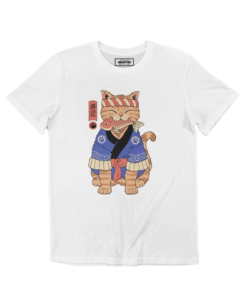 T-shirt Sushi Meowster - Tshirt Chat Personnage Manga Japonais