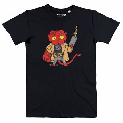 Hellcat-T-Shirt - Hellboy-Comic-Charakter-Parodie-T-Shirt