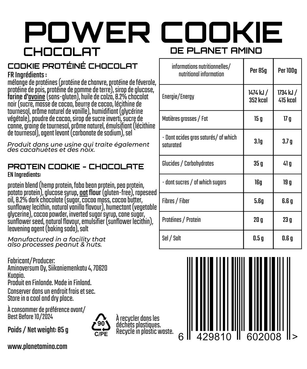 Protein Cookie - Power Cookie Chocolate (Box of 10)