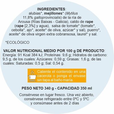 Alubias Guisadas con Mejillones en Caldo de Rape