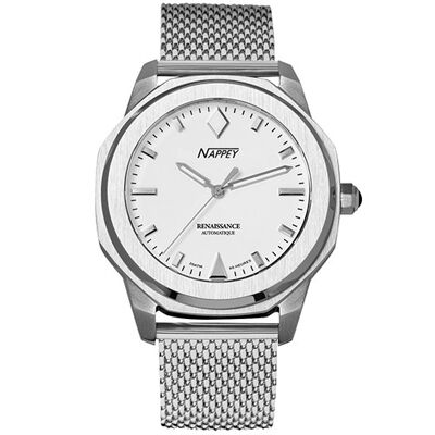 NAPPEY RENAISSANCE STEEL AND WHITE MILANESE - 11,5 x 9,4 x 7,23