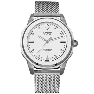 NAPPEY RENAISSANCE STEEL AND WHITE MILANESE - 11,5 x 9,4 x 7,23