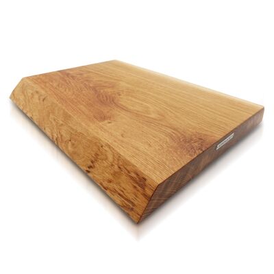 KEMP&ECKE® cutting board made of German oak with wane, 5 cm thick solid 50 x 39 cm XXL wooden cutting board for the kitchen