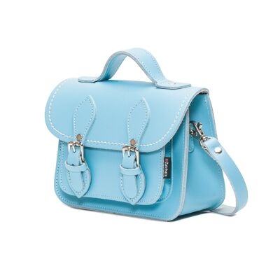 Micro Satchel Plus en cuir fait à la main - Pastel Baby Blue