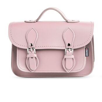 Micro Satchel Plus en Cuir Fait Main - Quartz Rose 4