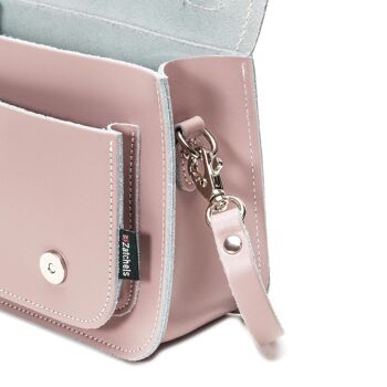 Micro Satchel Plus en Cuir Fait Main - Quartz Rose 2