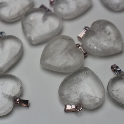 Rock crystal heart pendant