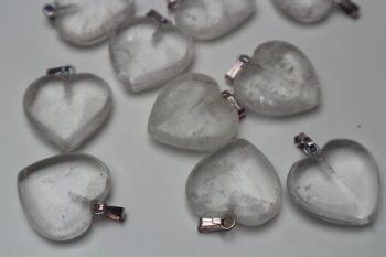 Pendentif coeur en cristal de roche
