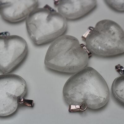 Rock crystal heart pendant