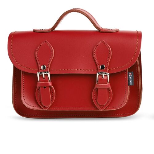 Handmade Leather Micro Satchel Plus - Red