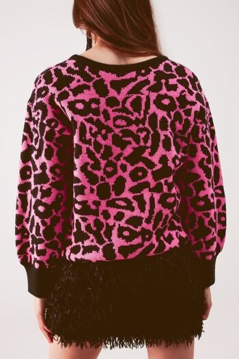 Pull en animal fuchsia 2