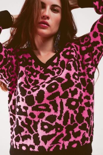 Pull en animal fuchsia 5