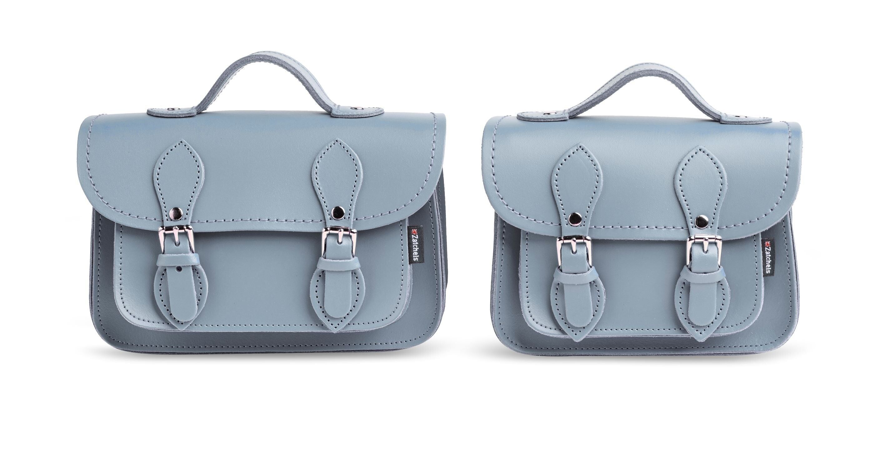 Micro Satchel Plus in pelle fatta a mano - Grigio lilla