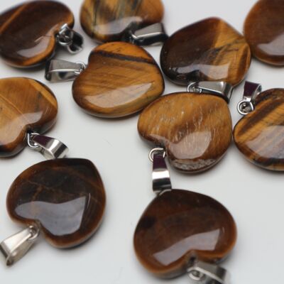 Tiger eye heart pendant