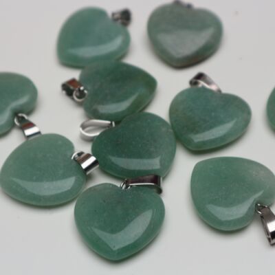 Pendentif coeur aventurine verte