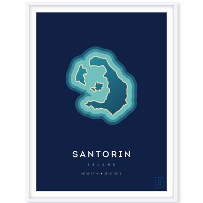 Insel Santorini Poster - 30 x 40 cm