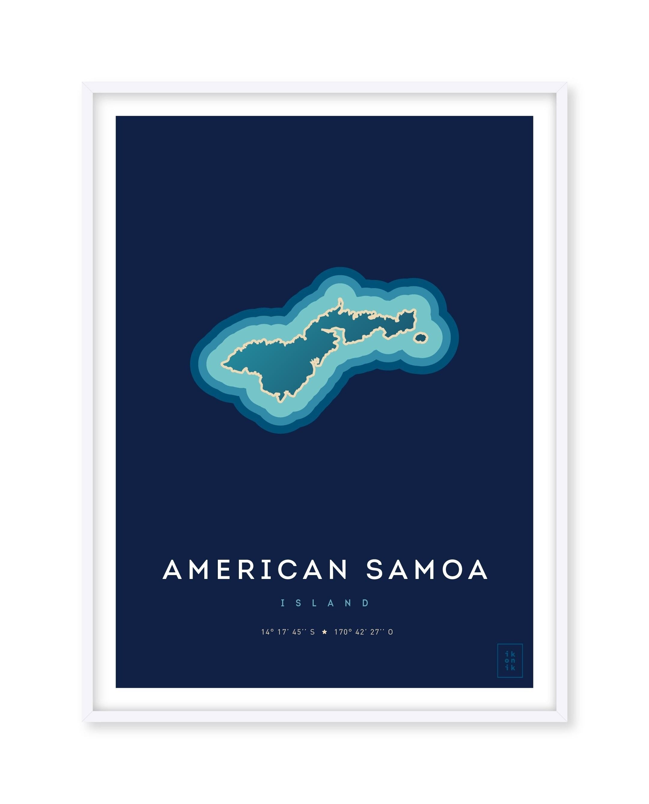 Poster delle Isole Samoa Americane - 30 x 40 cm