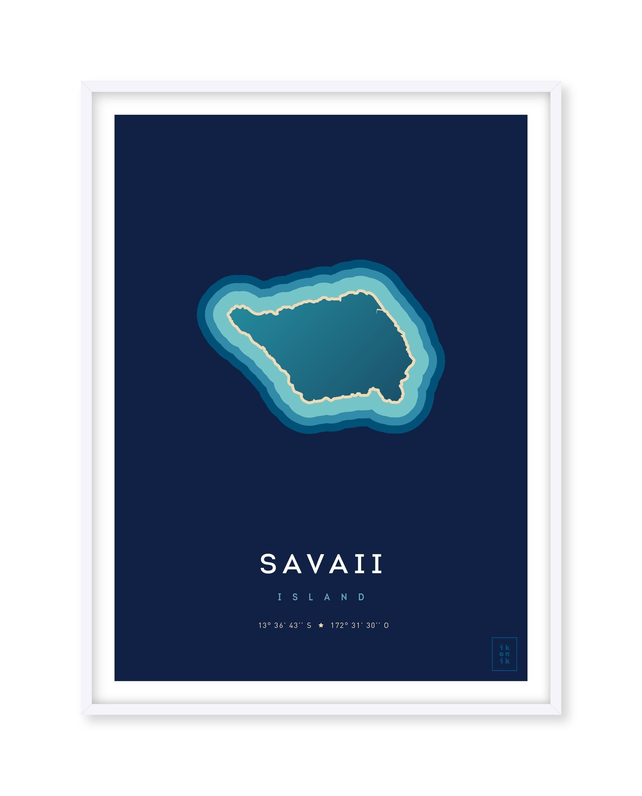 Poster dell'isola di Savaii - 30 x 40 cm