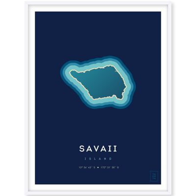 Affiche de l'île de Savaii - 30 x 40 cm