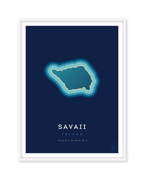 Affiche de l'île de Savaii - 50 x 70 cm