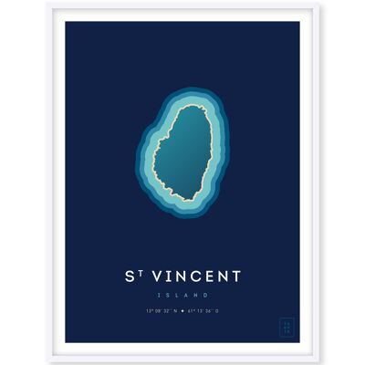 Manifesto dell'isola di Saint Vincent - 50 x 70 cm
