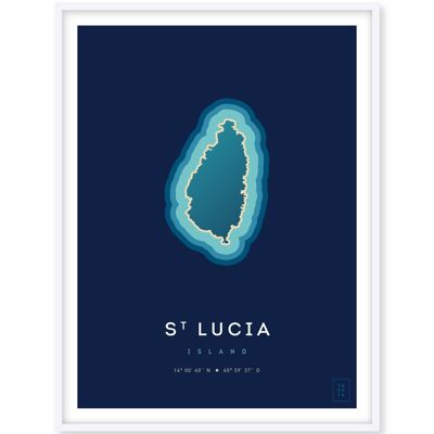 Poster Insel St. Lucia - 30 x 40 cm