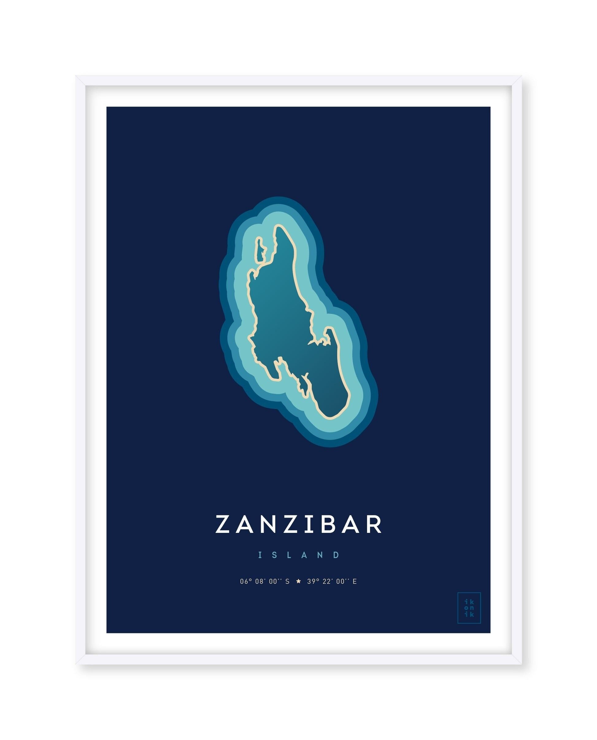 Poster dell'isola di Zanzibar - 50 x 70 cm