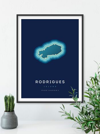 Affiche de l'île Rodrigues - 30 x 40 cm 3