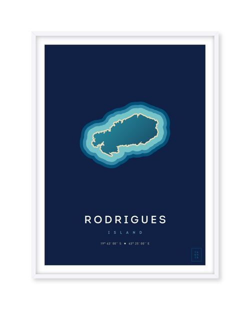 Affiche de l'île Rodrigues - 50 x 70 cm