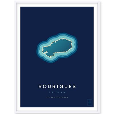 Affiche de l'île Rodrigues - 50 x 70 cm