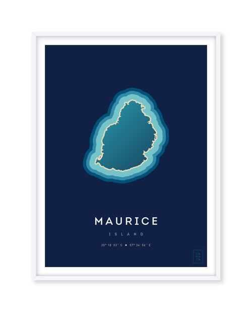 Affiche de l'île Maurice - 30 x 40 cm