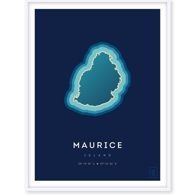Affiche de l'île Maurice - 30 x 40 cm