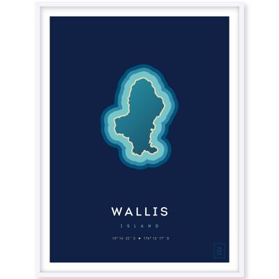 Affiche de l'île de Wallis - 30 x 40 cm