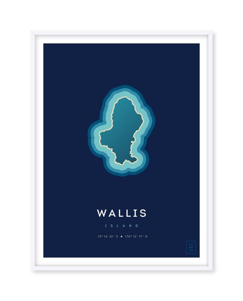 Affiche de l'île de Wallis - 50 x 70 cm