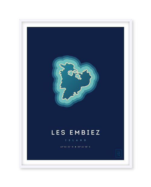 Affiche de l'île des Embiez - 30 x 40 cm