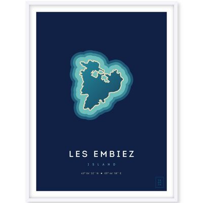 Affiche de l'île des Embiez - 30 x 40 cm