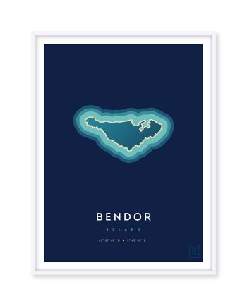 Affiche de l'île de Bendor - 30 x 40 cm 1