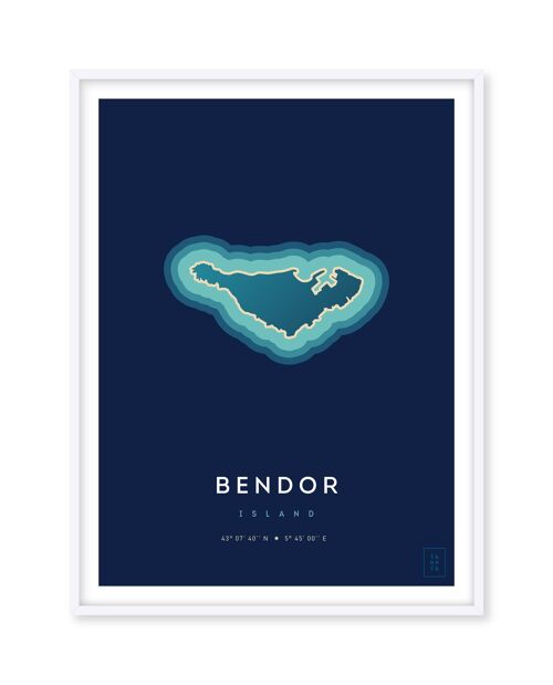 Affiche de l'île de Bendor - 50 x 70 cm