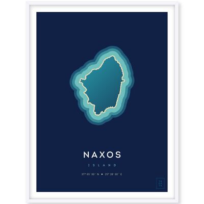 Affiche de l'île de Naxos - 30 x 40 cm