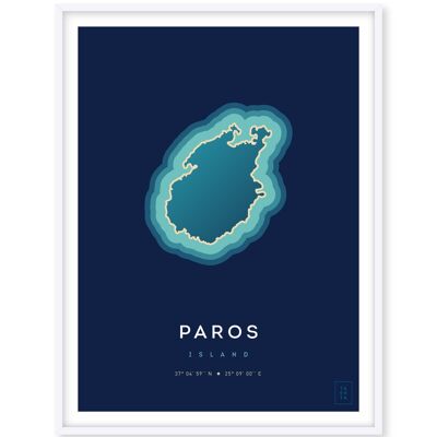 Affiche de l'île de Paros - 30 x 40 cm
