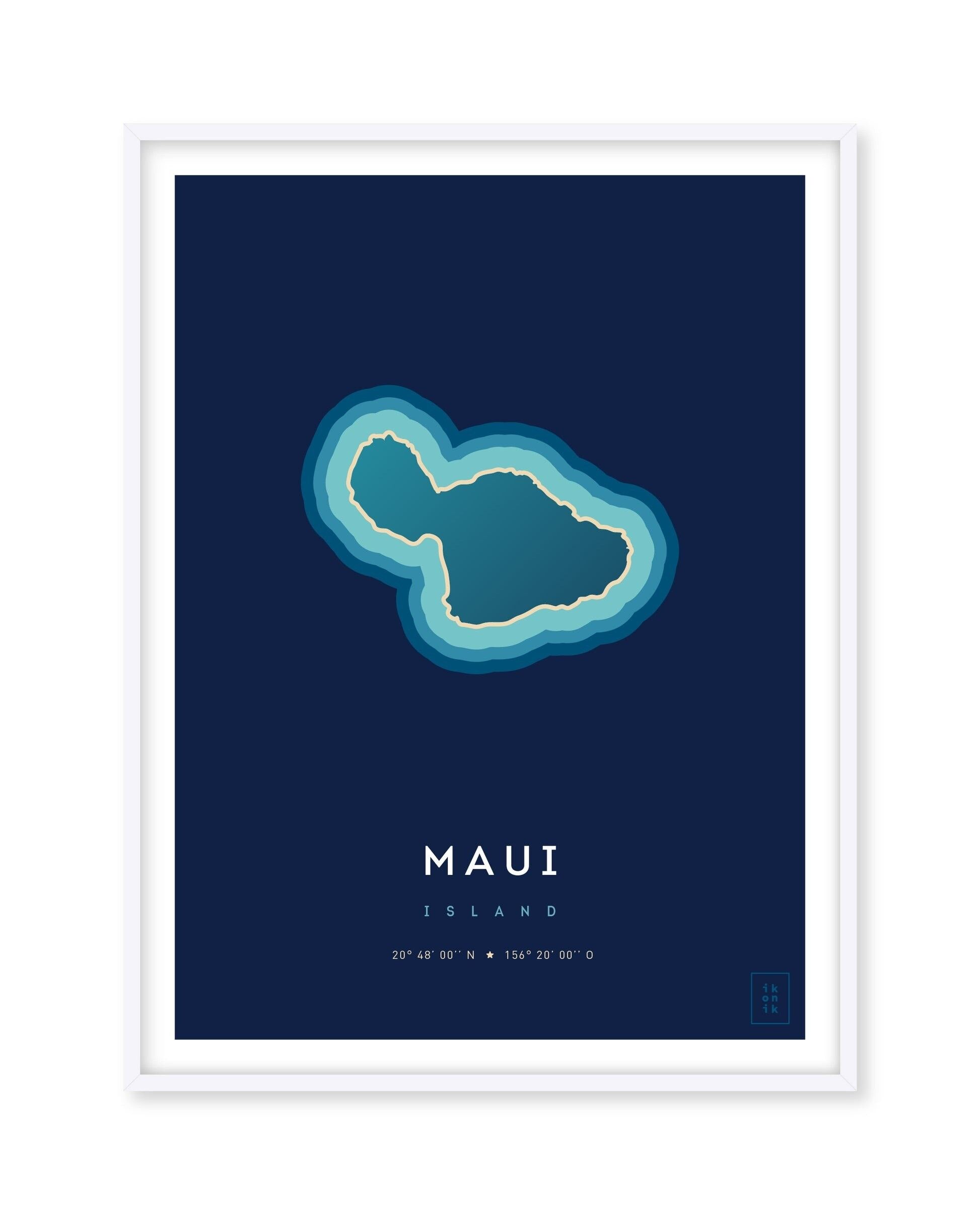 Poster dell'isola di Maui - 30 x 40 cm