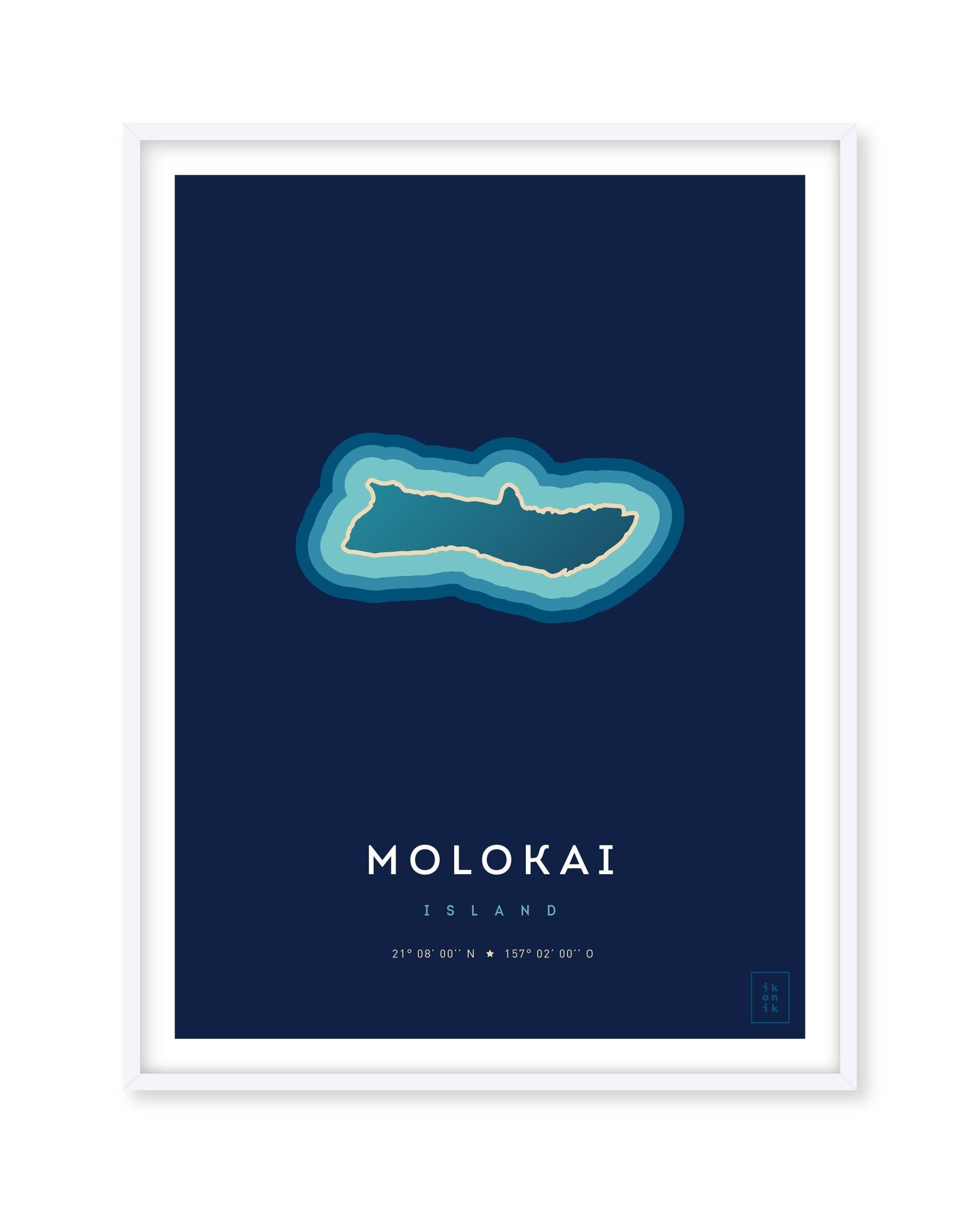 Poster dell'isola di Molokai - 30 x 40 cm