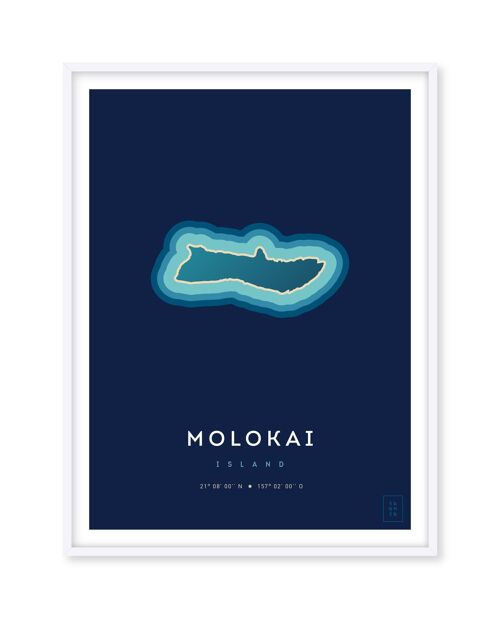 Affiche de l'île de Molokai - 30 x 40 cm