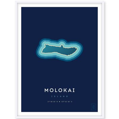 Poster der Insel Molokai - 30 x 40 cm