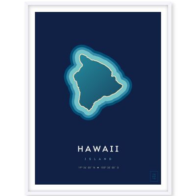 Póster Isla de Hawái - 30 x 40 cm
