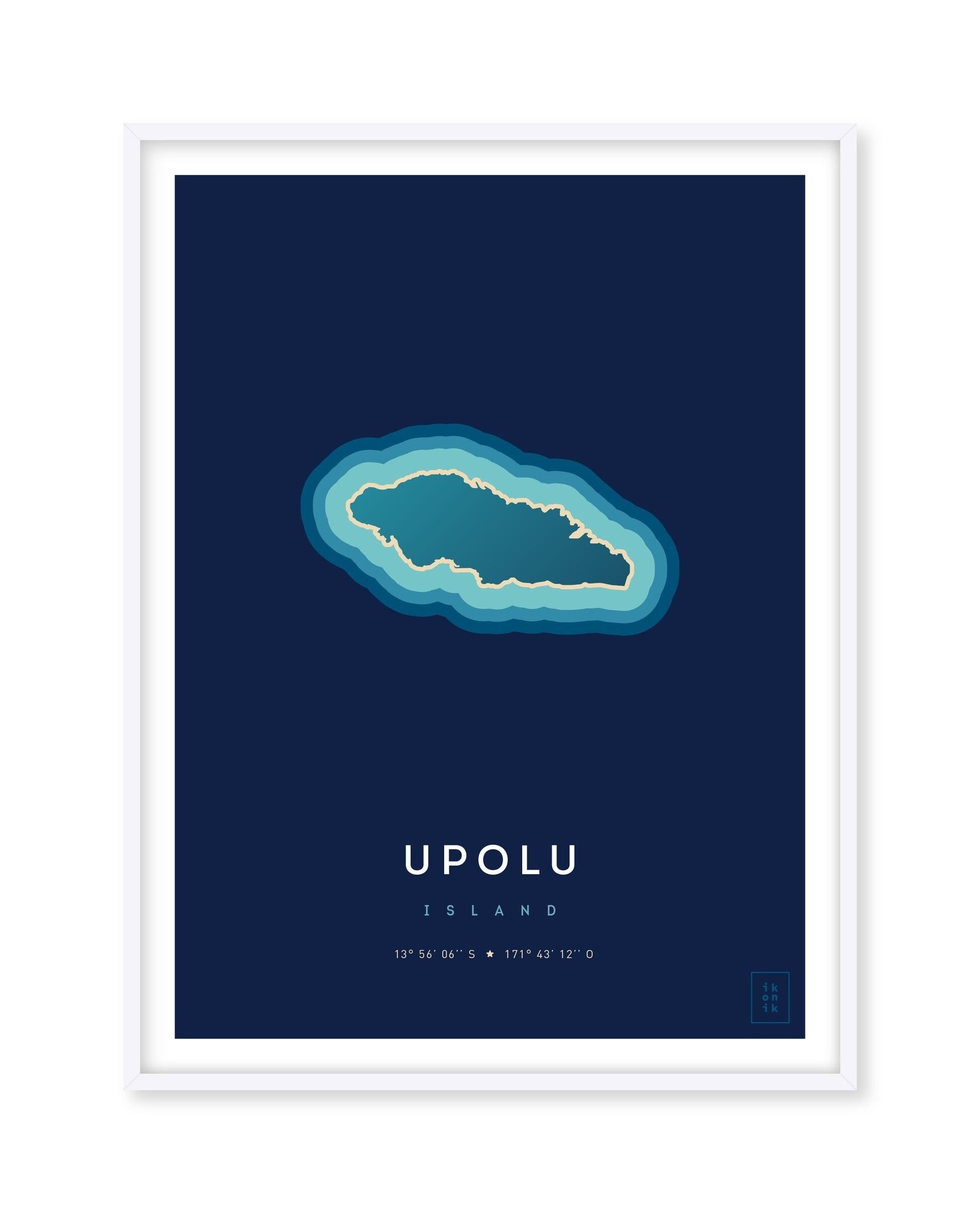Poster dell'isola di Upolu - 50 x 70 cm