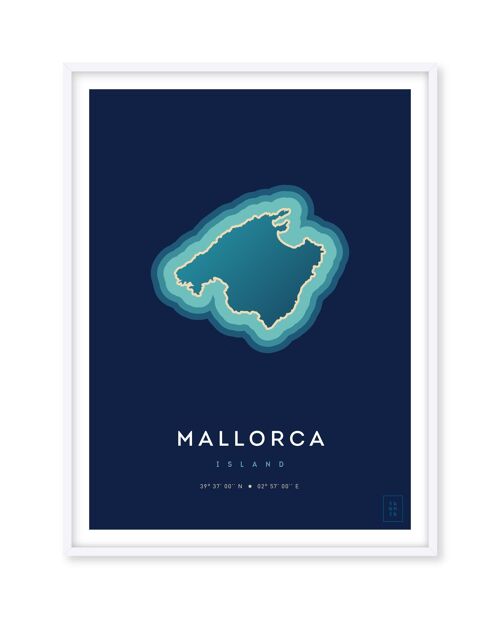 Affiche de l'île de Majorque - 30 x 40 cm