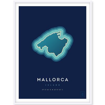 Affiche de l'île de Majorque - 30 x 40 cm