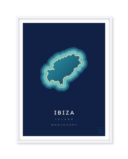 Affiche de l'île d'Ibiza - 30 x 40 cm